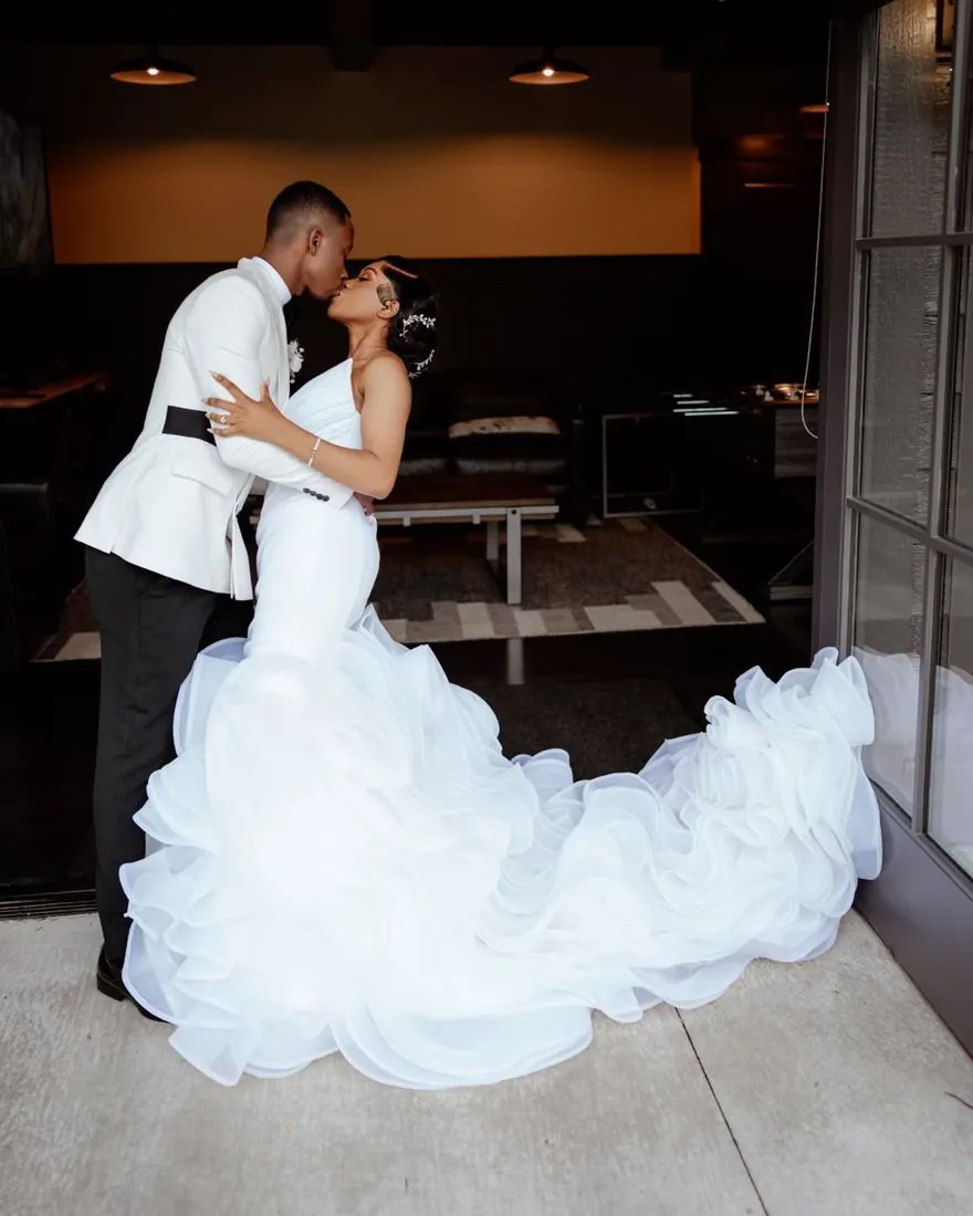 Organza Ruffle Gown by Karmen Aksu